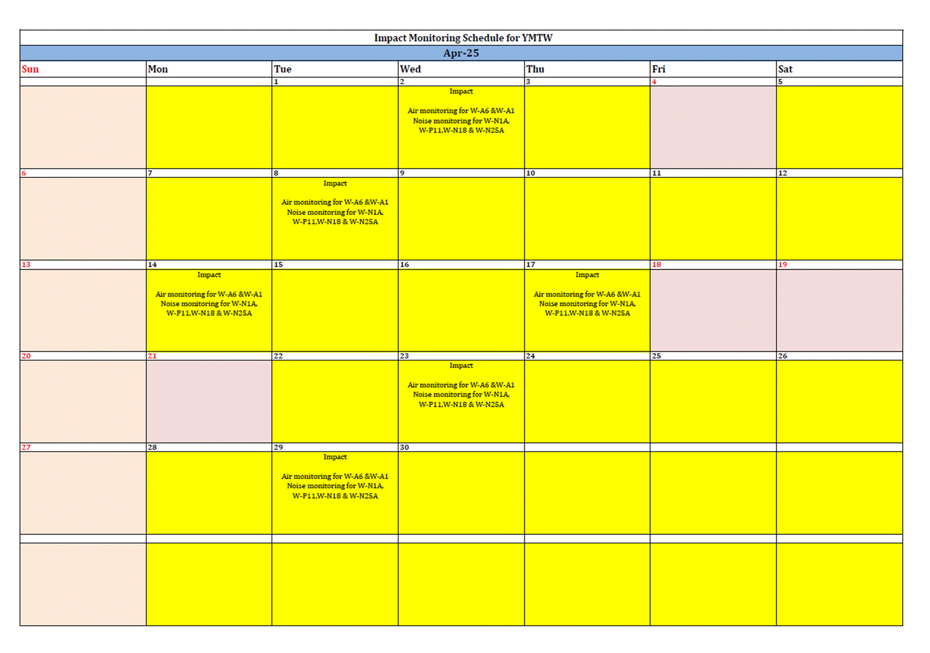 A yellow calendar with black text
AI-generated content may be incorrect.